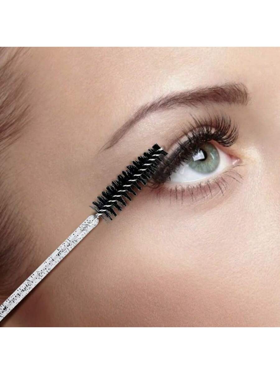 5PCS Disposable Eyebrow Mascara WandSparkly Crystal Applicator Mascara Brush Micro-Makeup Brush For Eyelash Extension And Eyebrow Modification