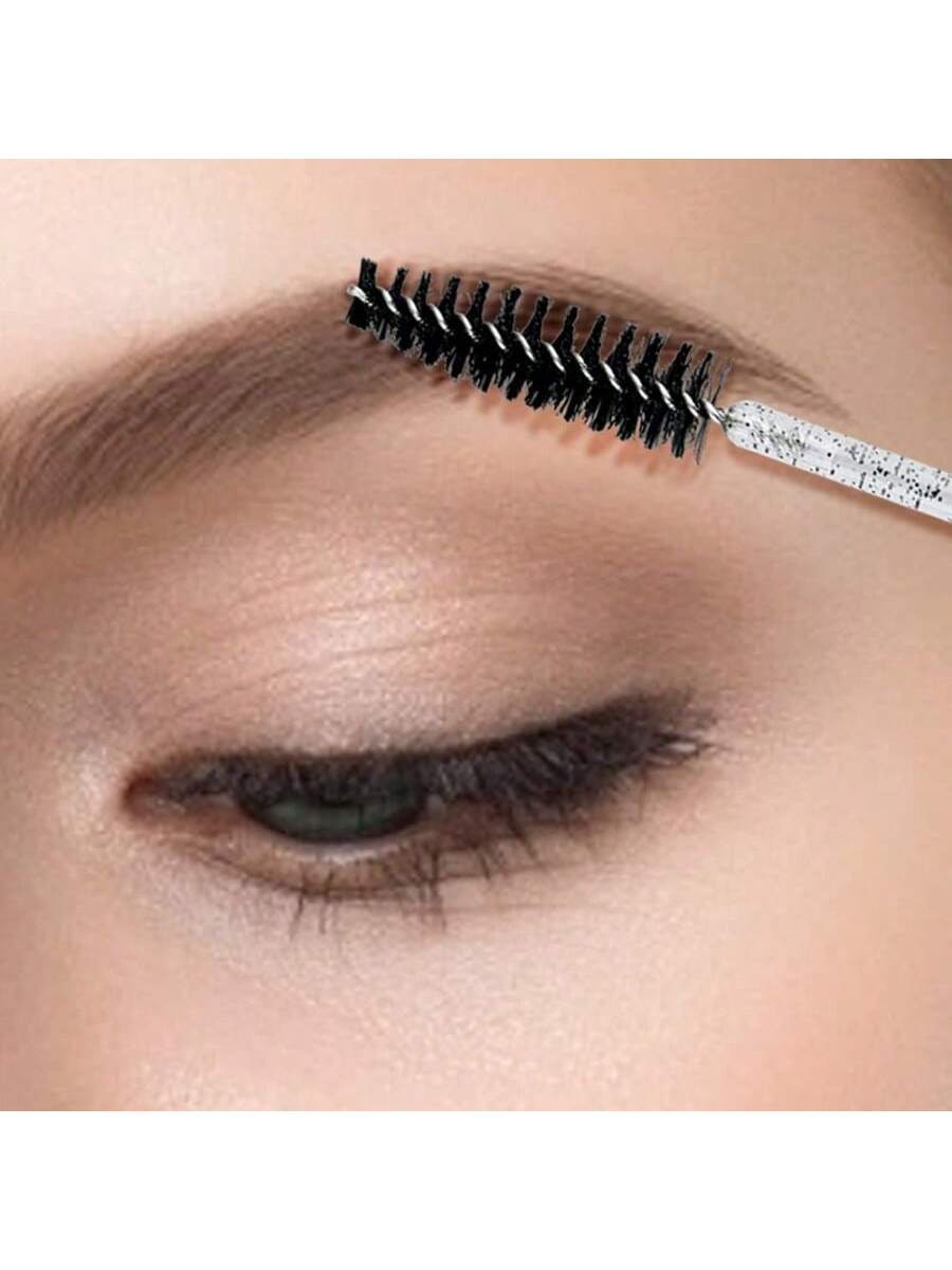 5PCS Disposable Eyebrow Mascara WandSparkly Crystal Applicator Mascara Brush Micro-Makeup Brush For Eyelash Extension And Eyebrow Modification