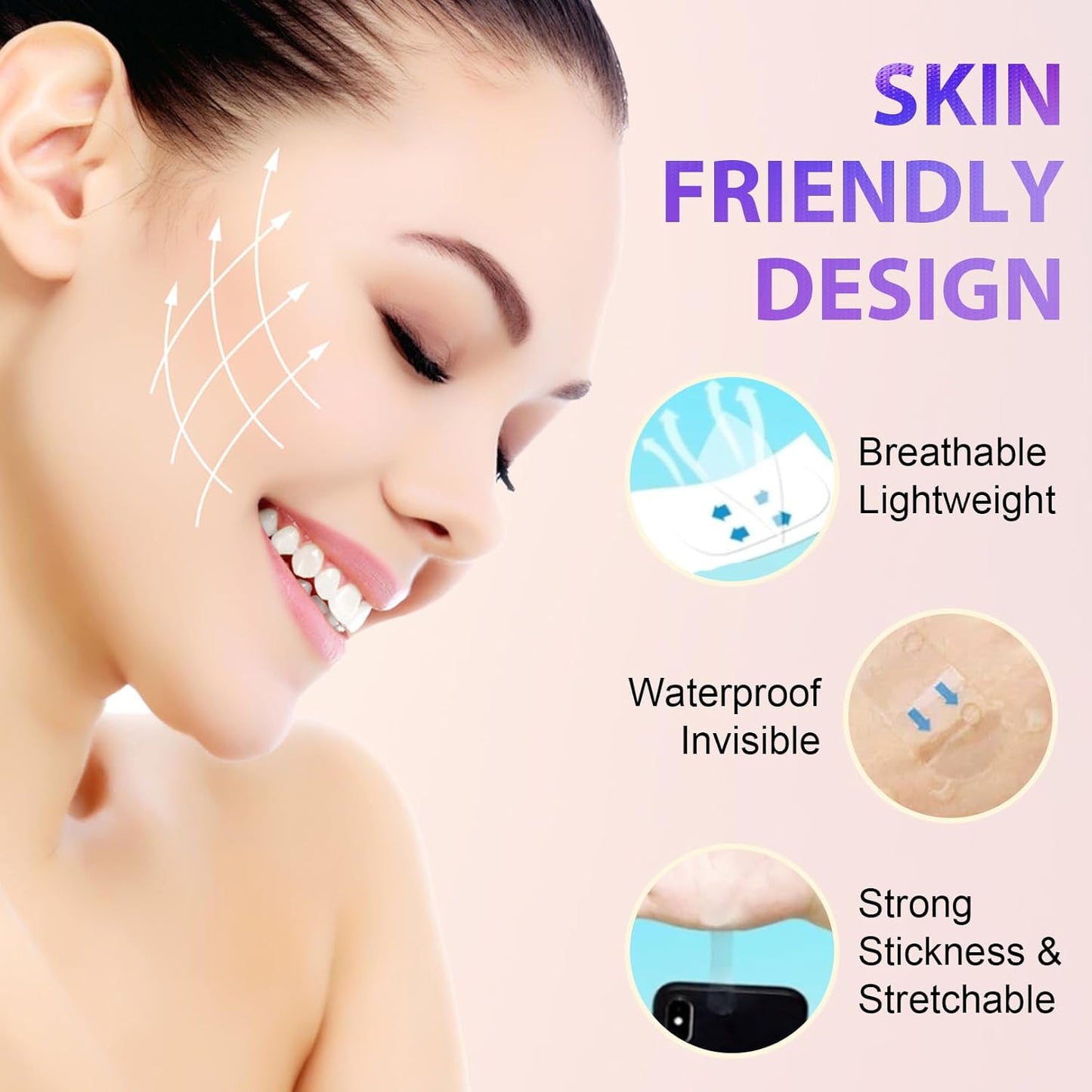 120Pcs Face Tape Face Lift Tape Invisible Lifting Invisible Instant Face Tape for Wrinkles Sagging Skin Double Chin