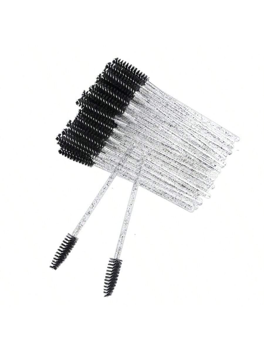 5PCS Disposable Eyebrow Mascara WandSparkly Crystal Applicator Mascara Brush Micro-Makeup Brush For Eyelash Extension And Eyebrow Modification