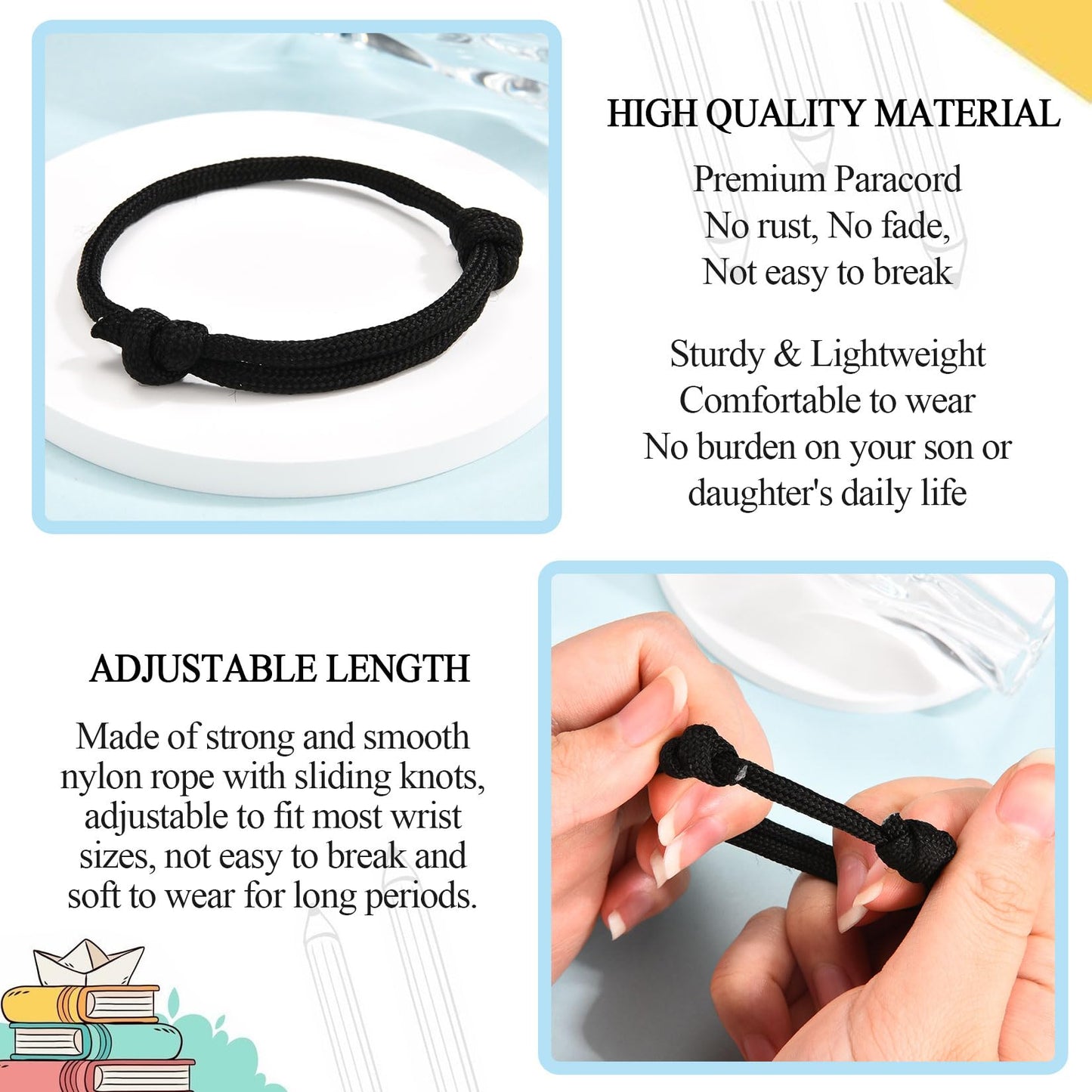 First Day of School Gifts Mommy and Me Bracelets Mother Son Back to School Gifts