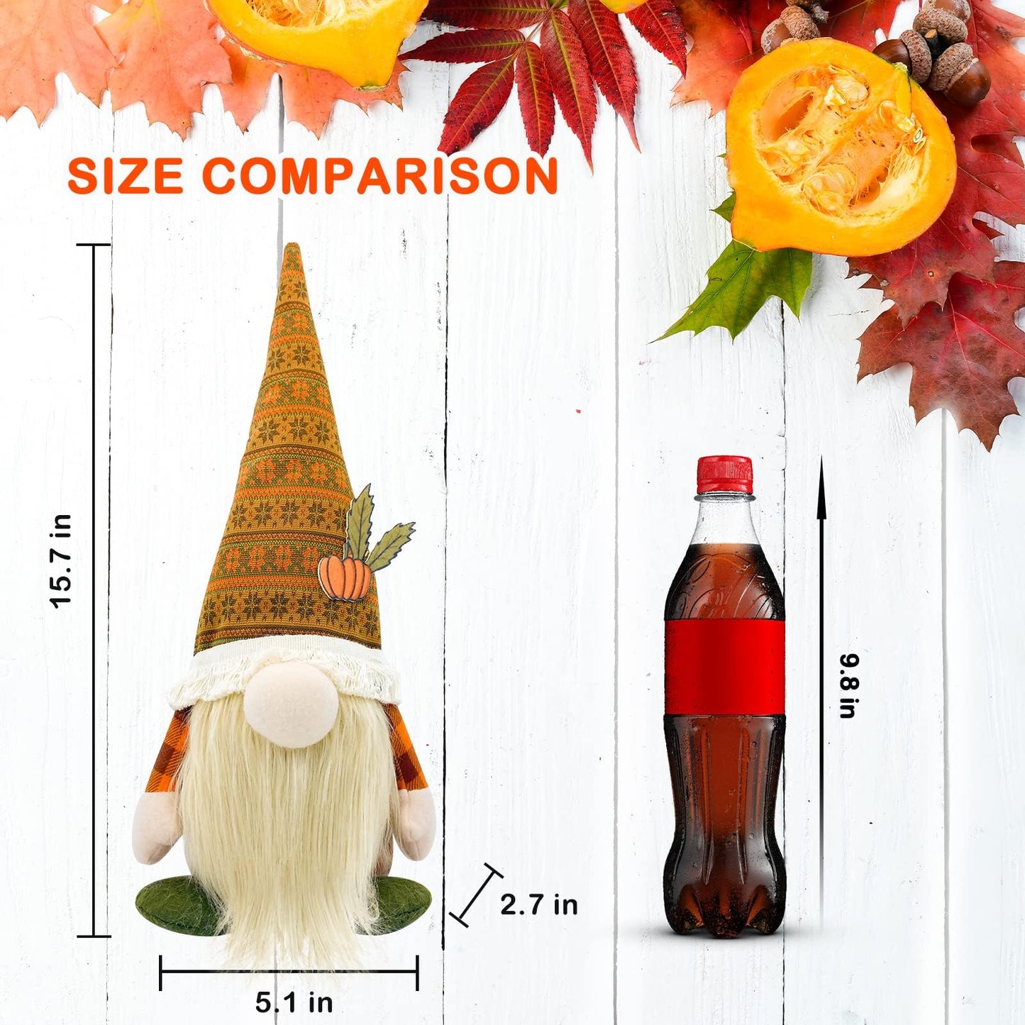 Fall Decor, Fall Gnomes Plush 2PCS Fall Decorations for Home Thanksgiving Decorations for Farmhouse Scandinavian Autumn Pumpkin Decor Harvest Holiday Party Gnomes Ornaments Fall Tiered Tray Decor