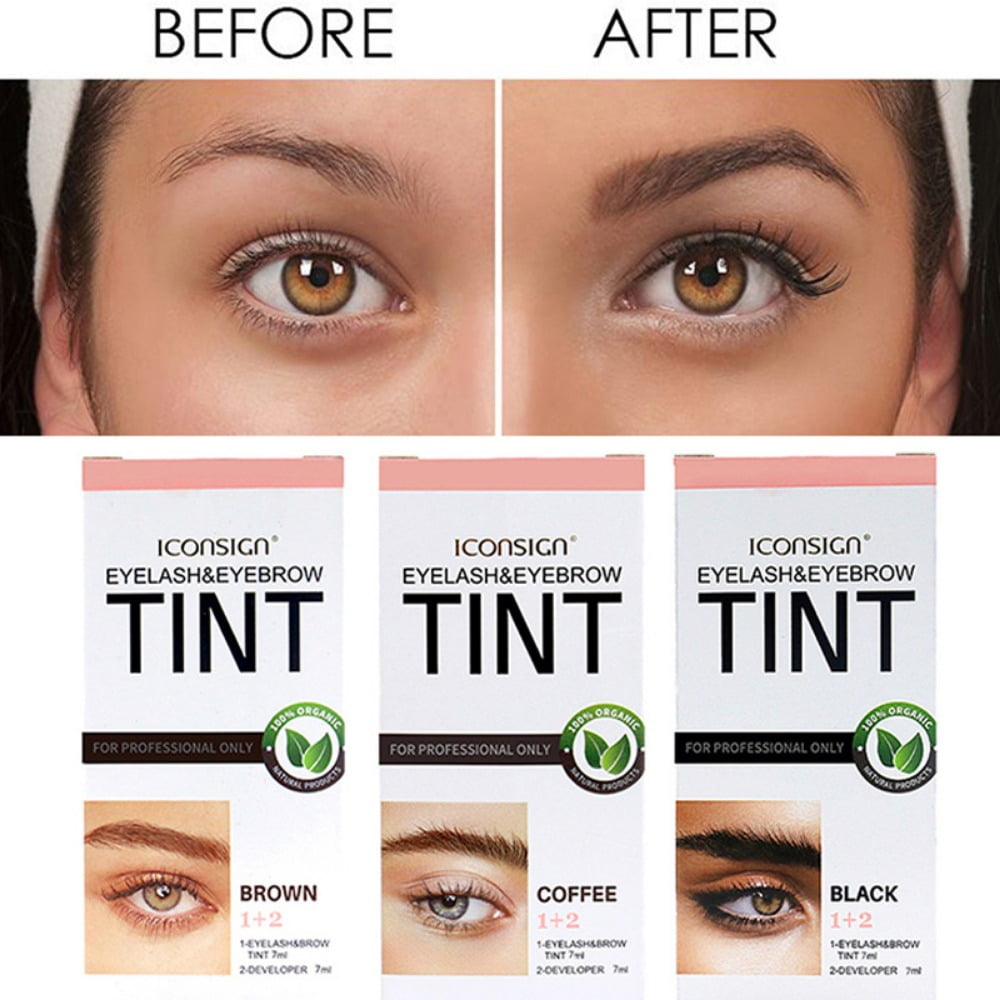 2-In-1 Eyelash & Eyebrow Kit, Professional Lash & Brow Color Kit, Lasting for 6 Weeks DIY Hair Coloring for Salon Home Use 7ml