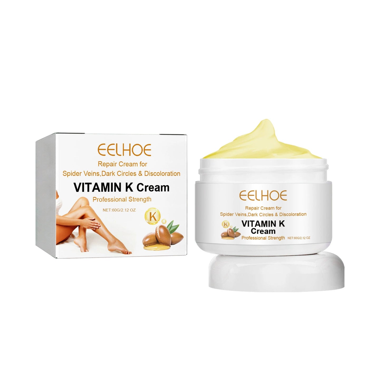 Vitamin K Cream Suitable for Legs and Face, Suitable for All Skin Types, Deeply Nourishing and Moisturizing