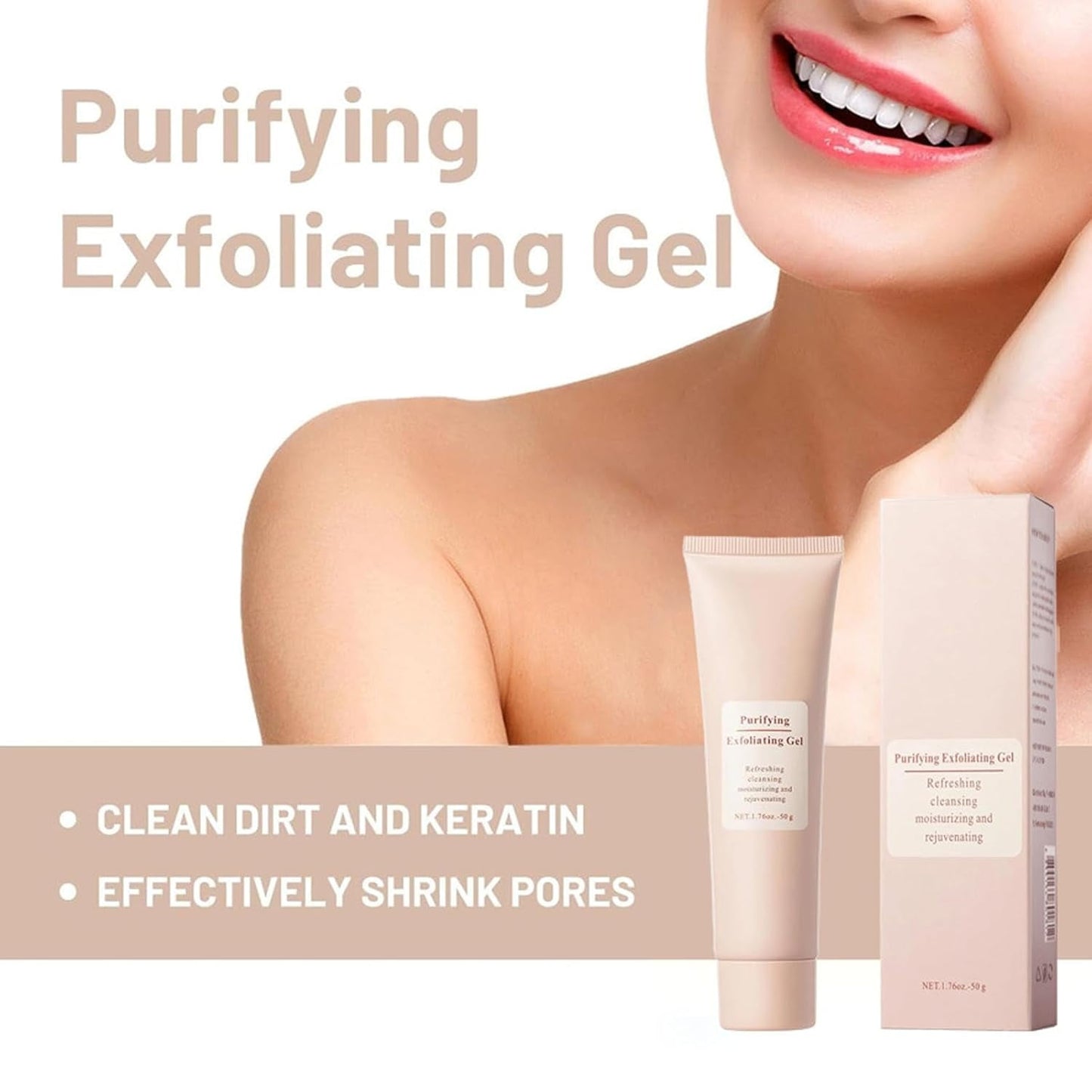 Purifying Exfoliating Gel, Purifying Exfoliating Gel Cream, Face and Body Exfoliating Scrub Gel for Face and Body